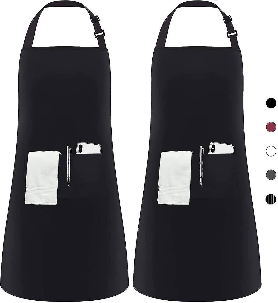2 Pieces Adjustable Apron With 2 Pockets Cooking Apron Kitchen Apron