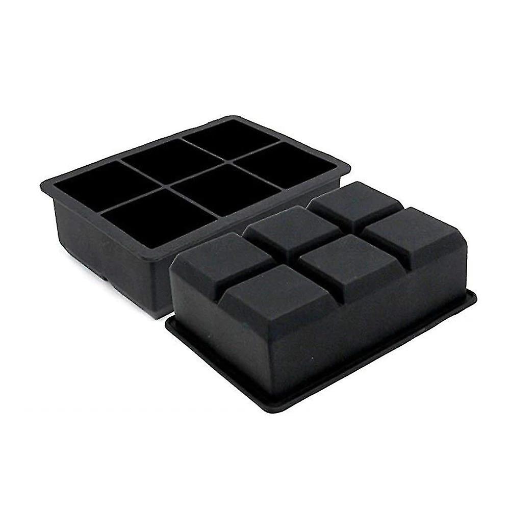 Ice Cube Trays 6 Big Grids Cubesilicone Ice Cube Square Mould Square Home Making Mold Tray Black Supplies