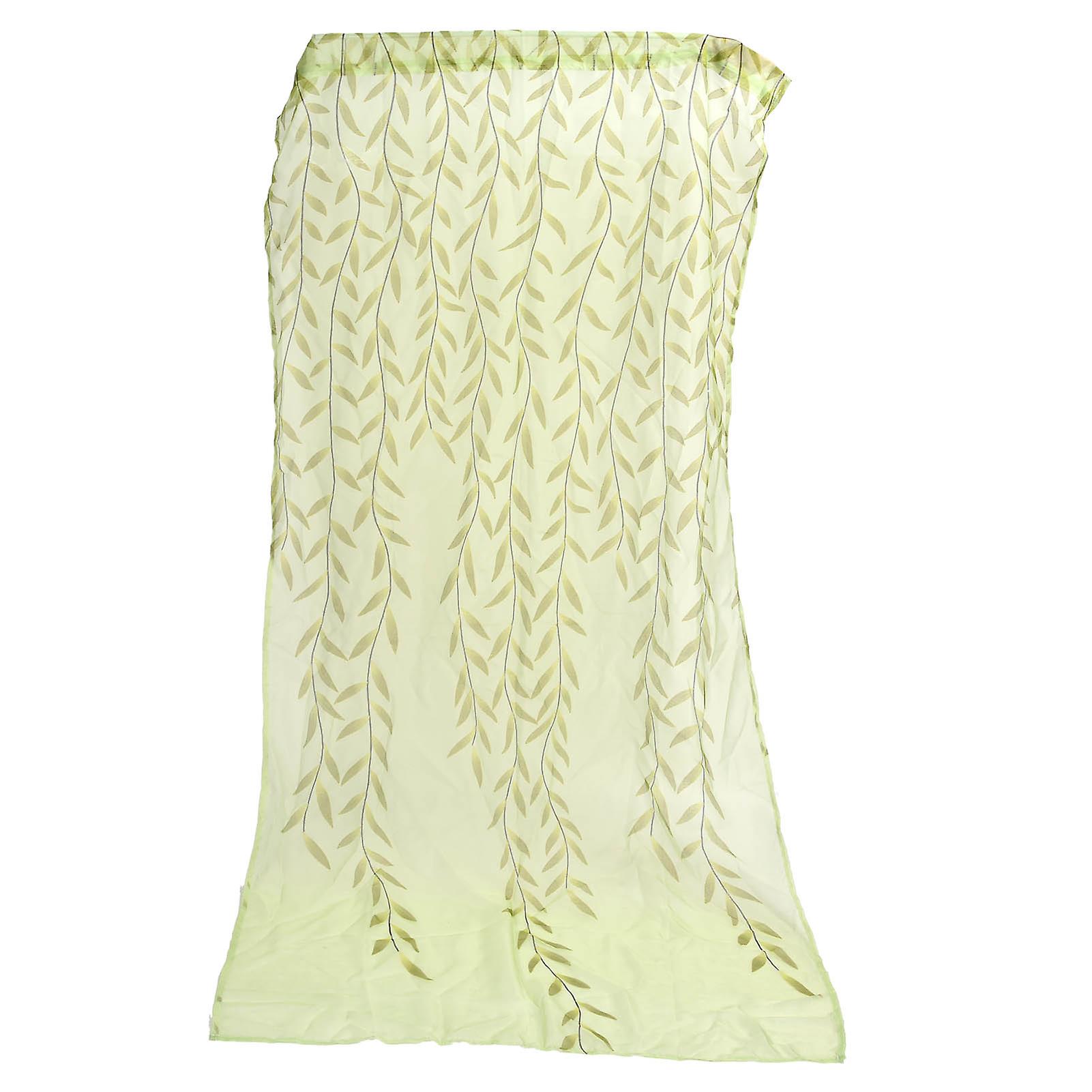 Simple Leaf Print Pattern Voile Window Curtain for Wedding Party Restaurant Hotel