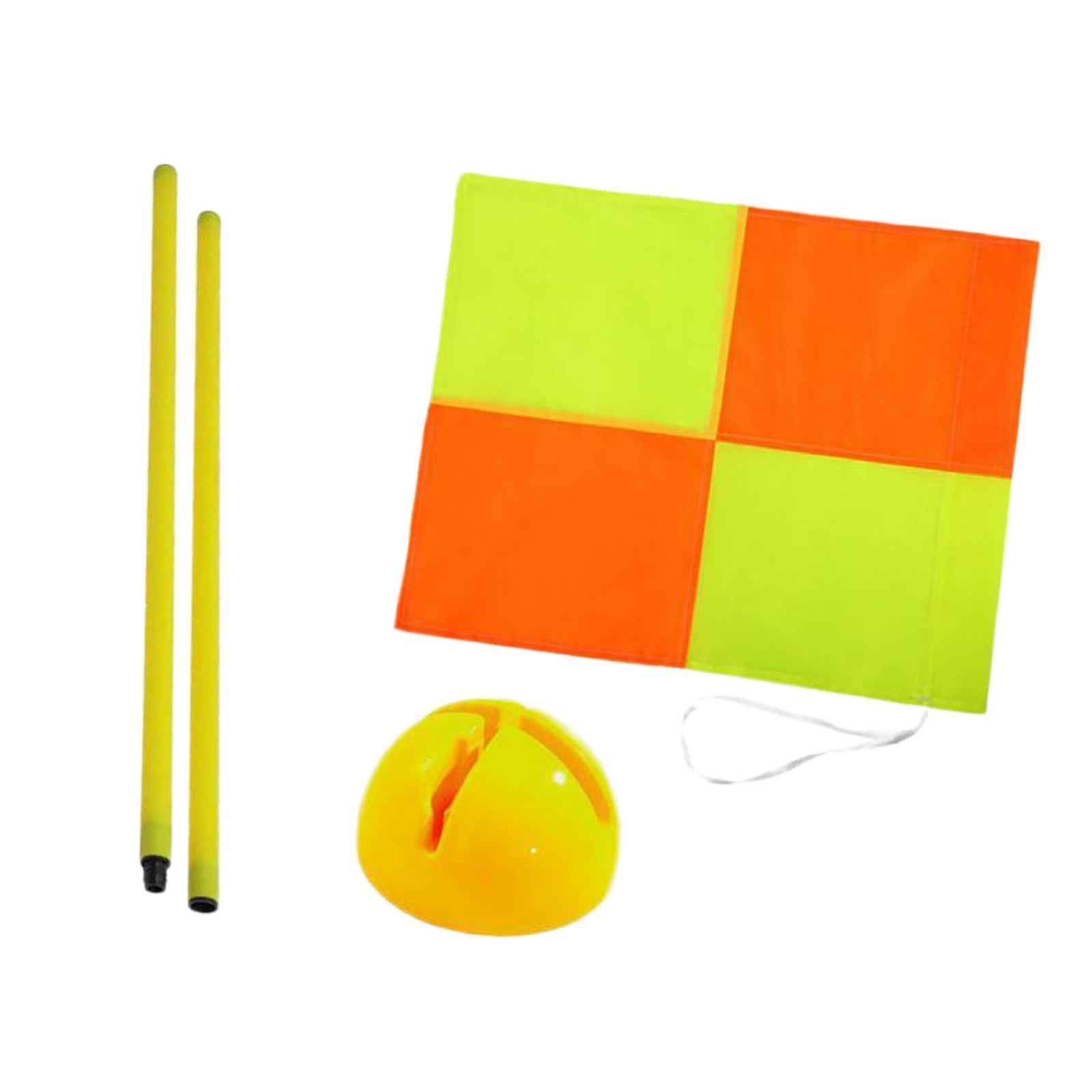 Soccer Corner Flag Portable Replacement with Base Football Field Corner Flag 1m pole yellow base
