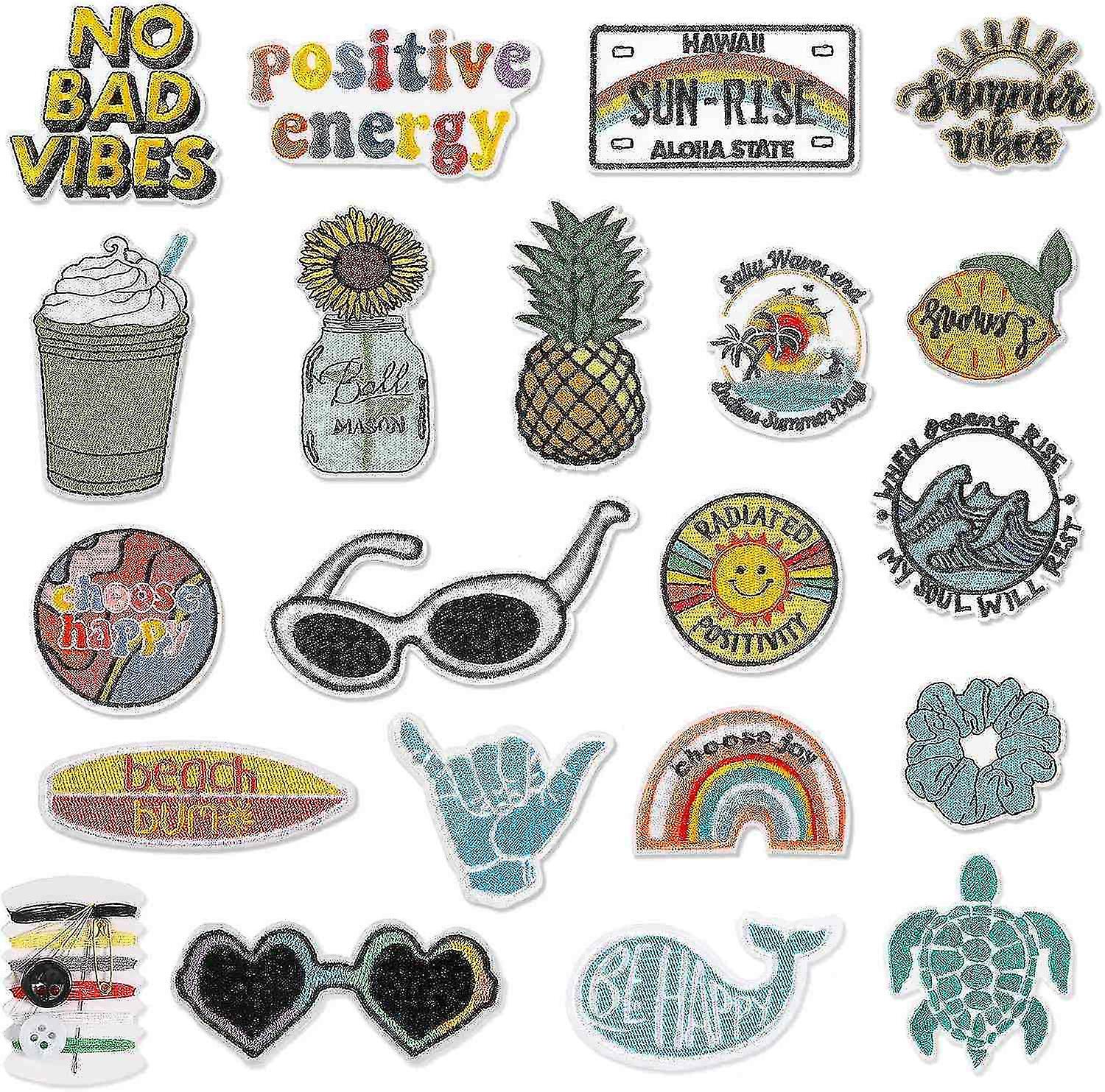 10 Pieces Iron-on Patches Summer Sports Embroidered Patches Iron-on Patches for Jackets Backpacks Je