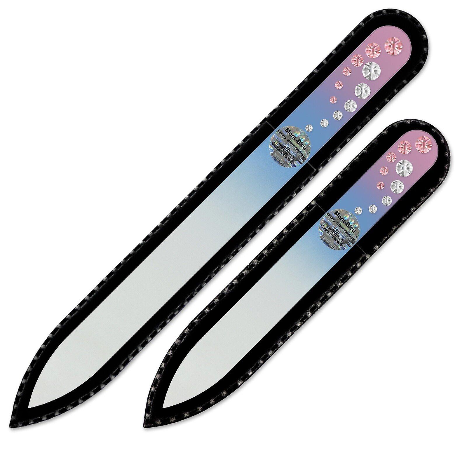 2-piece Nail File Set with Crystals for Women COC-MS - Light Rose - Crystal