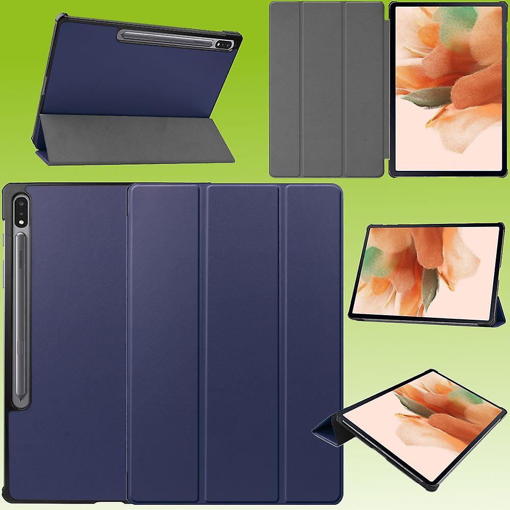 For Samsung Galaxy Tab S7 Plus / S8 Plus Premium Smartcover Blue Tablet Case Cover