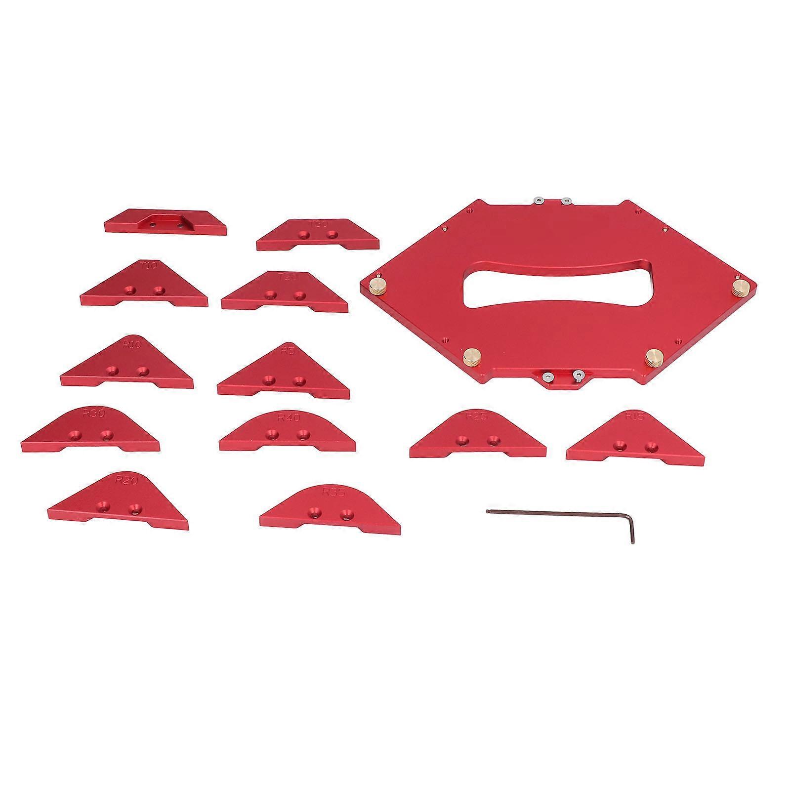 Router Table Corner Jig Aluminum Alloy Radius Templates Kit for Carpenter T10?T40 R5?R40