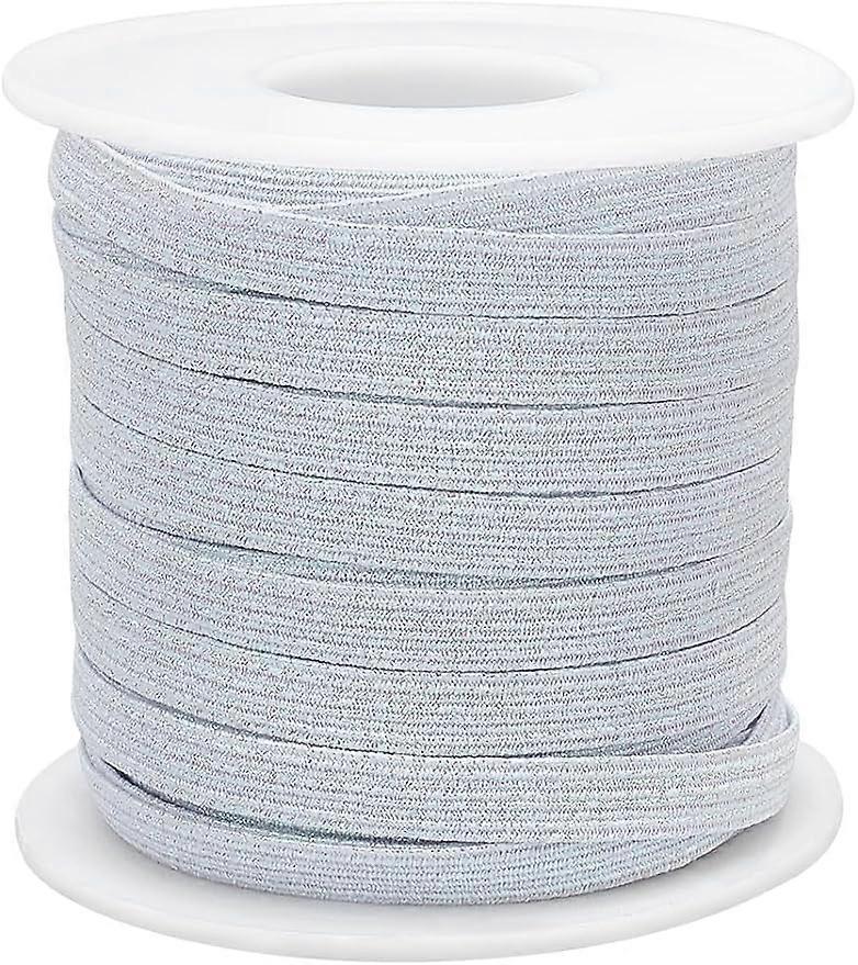 24Yards DIY Sewing Elastic Band 1/4 Inch Flat Polyester Elastic Cord Glitter Braided Ribbon Stretch Elastic Cord