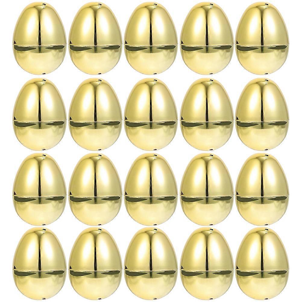 20Pcs Plastic Easter Golden Egg Easter Egg Hunting Fillable Eggs Plastic Filler Eggs