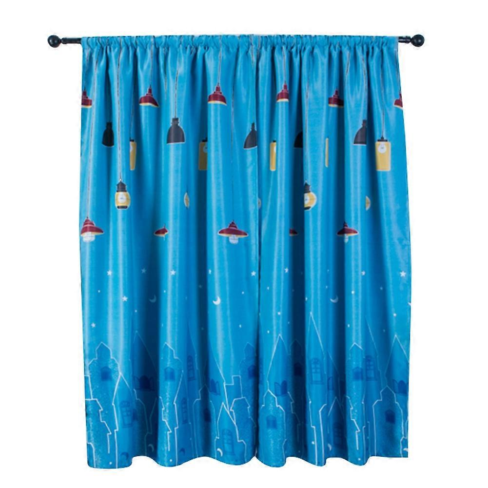 Living Room Bedroom Polyester Printing Pattern Window Shading Drape Curtain Decorationgrey