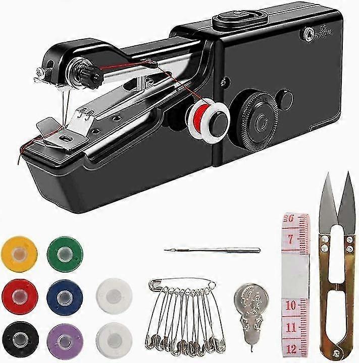 Small Handheld Portable Sewing Machine, Handheld Electric Sewing Machine Set Portable Mini Sewing Machine (black) (1set)