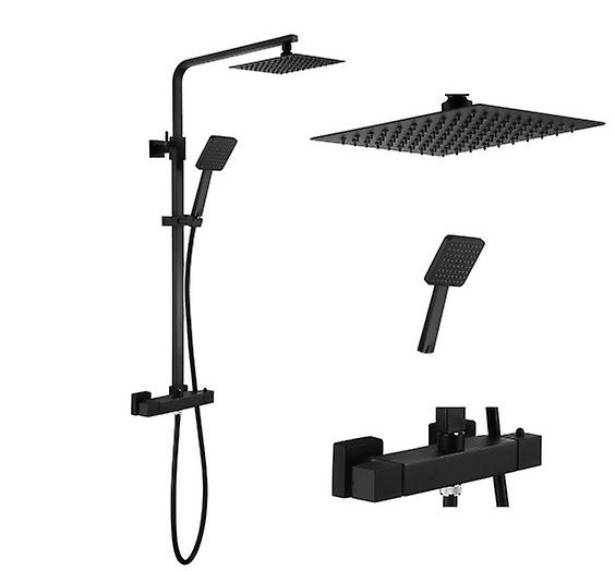 Regenduschenmischer Set komplett – Matt schwarz