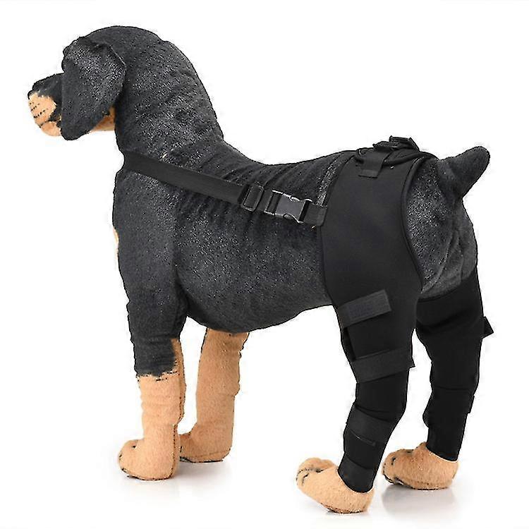 Dog Knee Brace, Double Rear Leg Support with Wound Protector