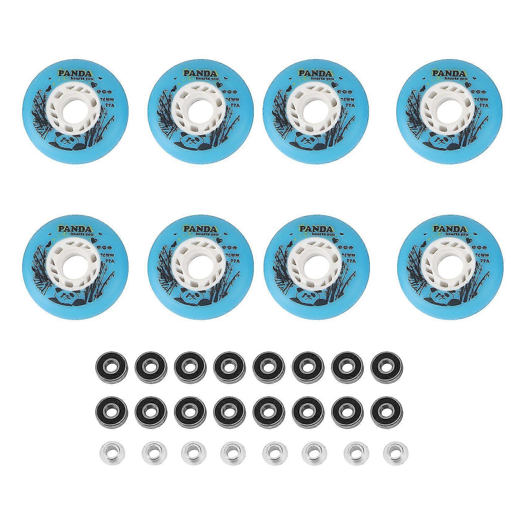 8pcs 76mm Skating Wheels 88a Roda Inline Roller Skate Wheel Blue
