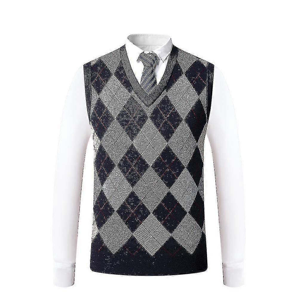 Yynuda Cashmere Pullover Wool Blend Ärmlös Stickad V-ringad tröja