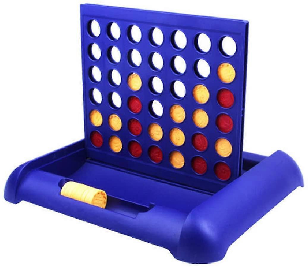 4-IN-A-ROW ボードゲーム折りたたみ式ラインナップ キッズブルー用4つのおもちゃ