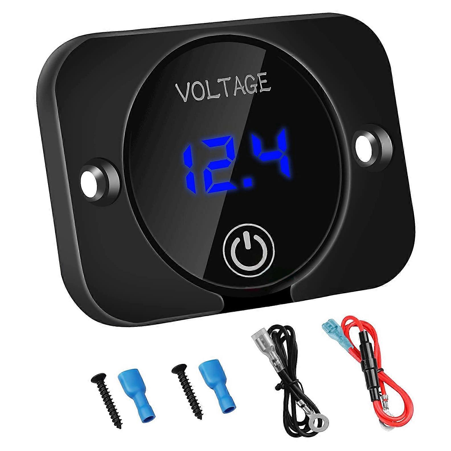 12V Voltage Gauge with Contact Switch Digital Display DC12V 24V Waterproof Voltmeter Panel for Boat