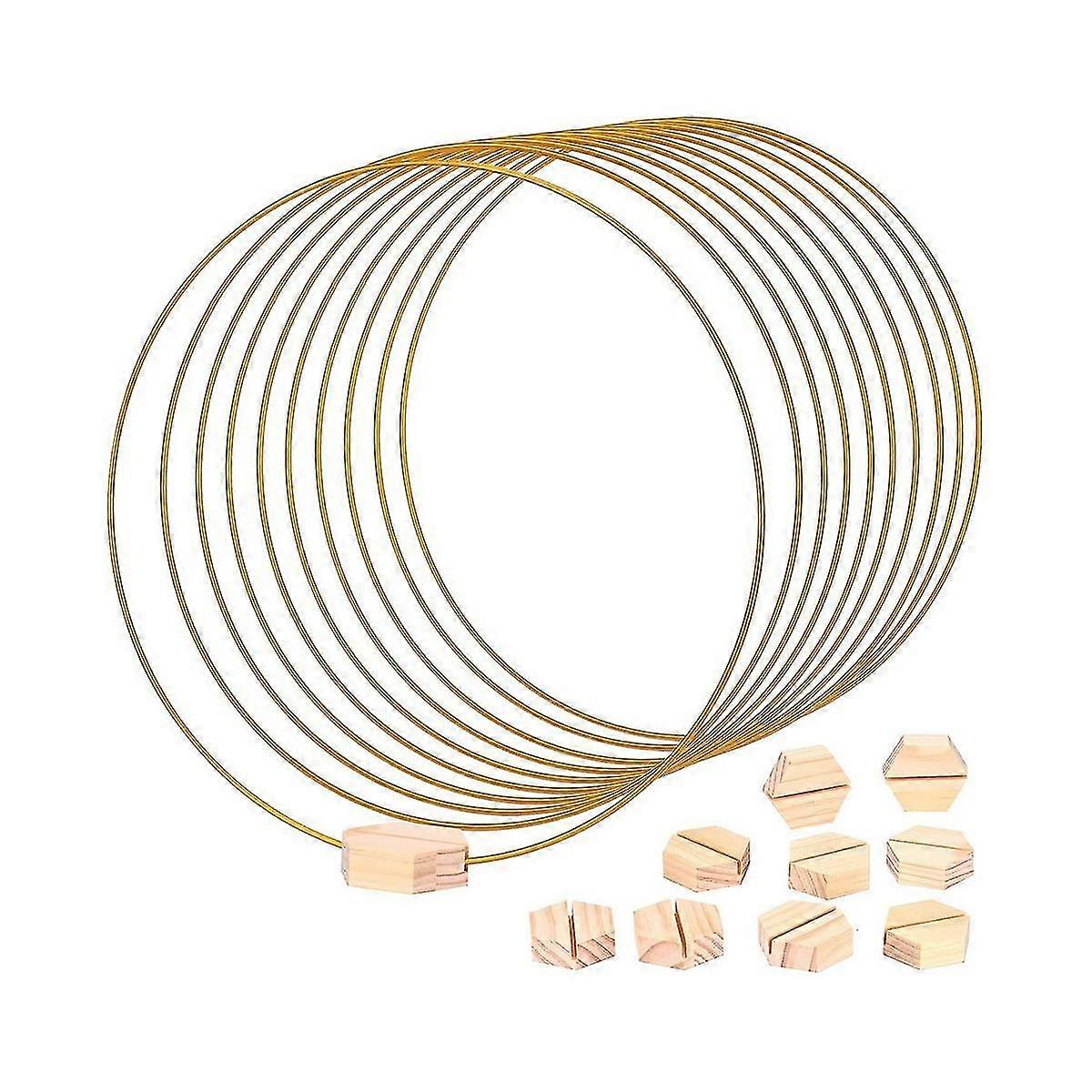 أطواق معدنية من الأزهار مع حاملات بطاقات 10 قطع ، حلقة إكليل معدنية ، طوق إكليل ، 30 سم فلور معدني