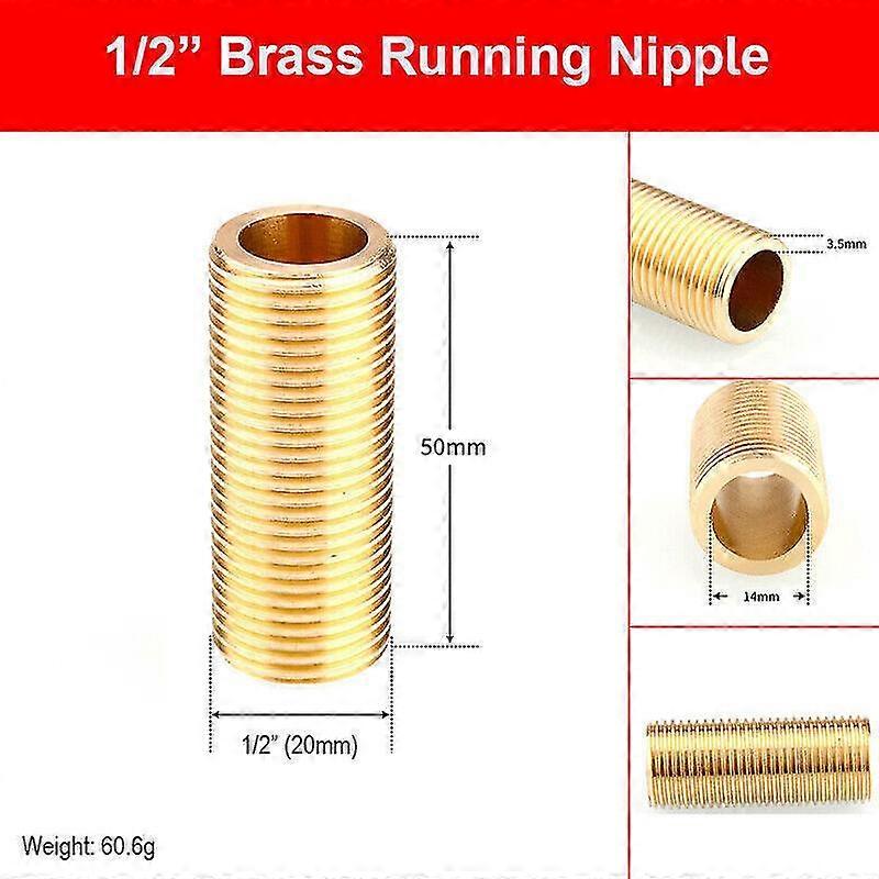1/2 inch pipe nipple with cut-through thread brass nipple
