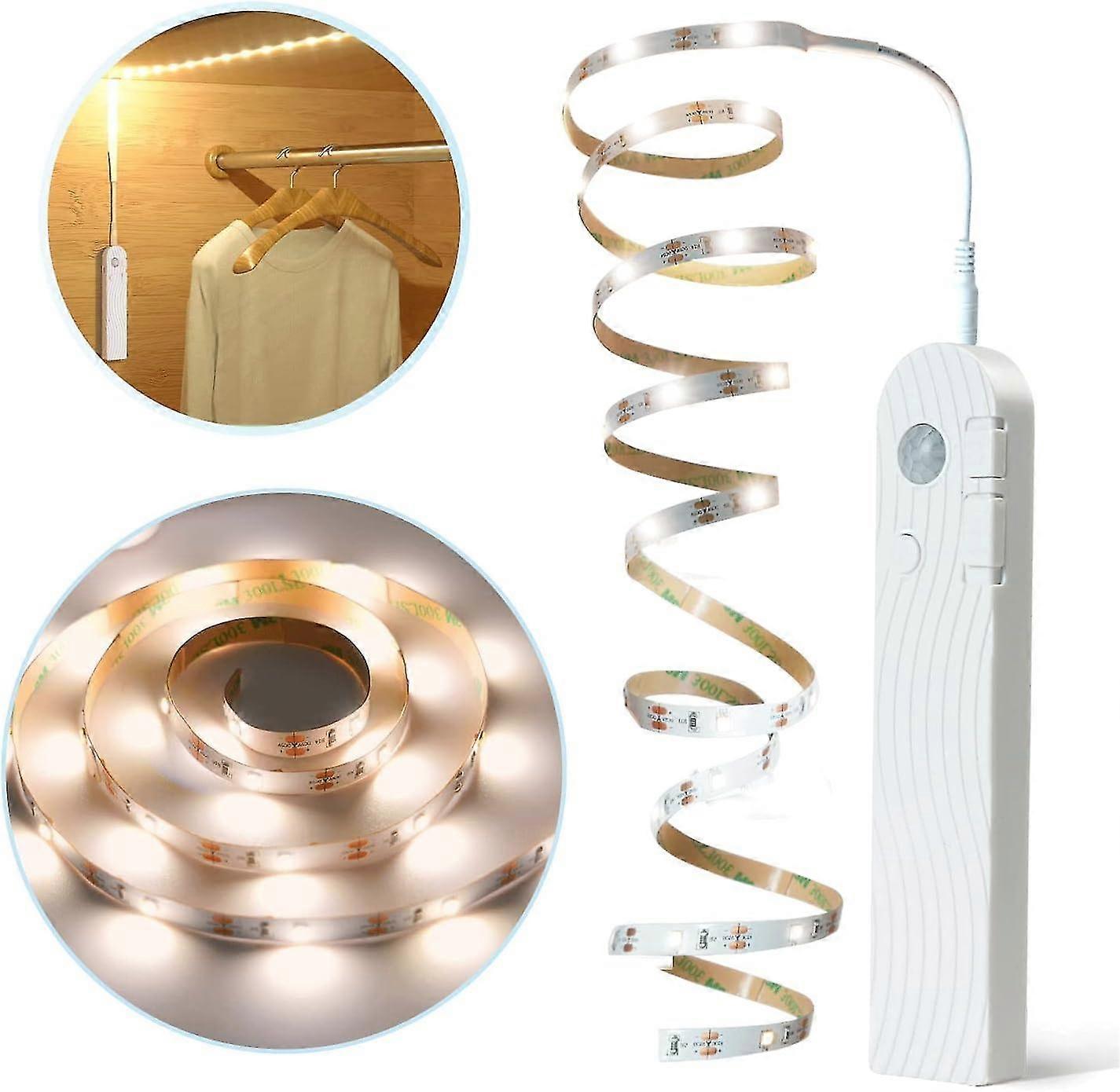 Motion Sensor Light Rechargeable,dimmable Led Strip Lights With Pir Motion Sensor For Wardrobe, Cupboard, Hallway, Stairs