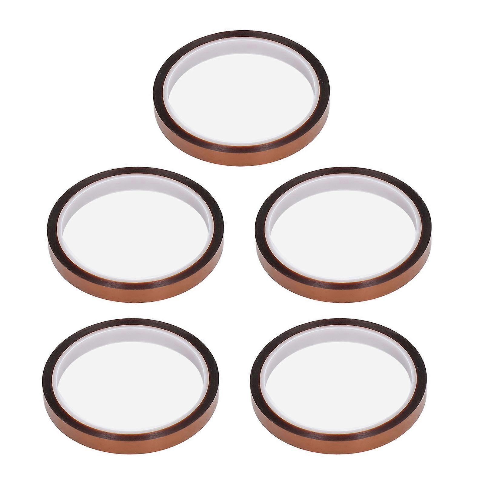 5Pcs Polyimide Tape Static Free Insulation High Temperature 33 Meter Length Accessory 10mm / 0.39in Width