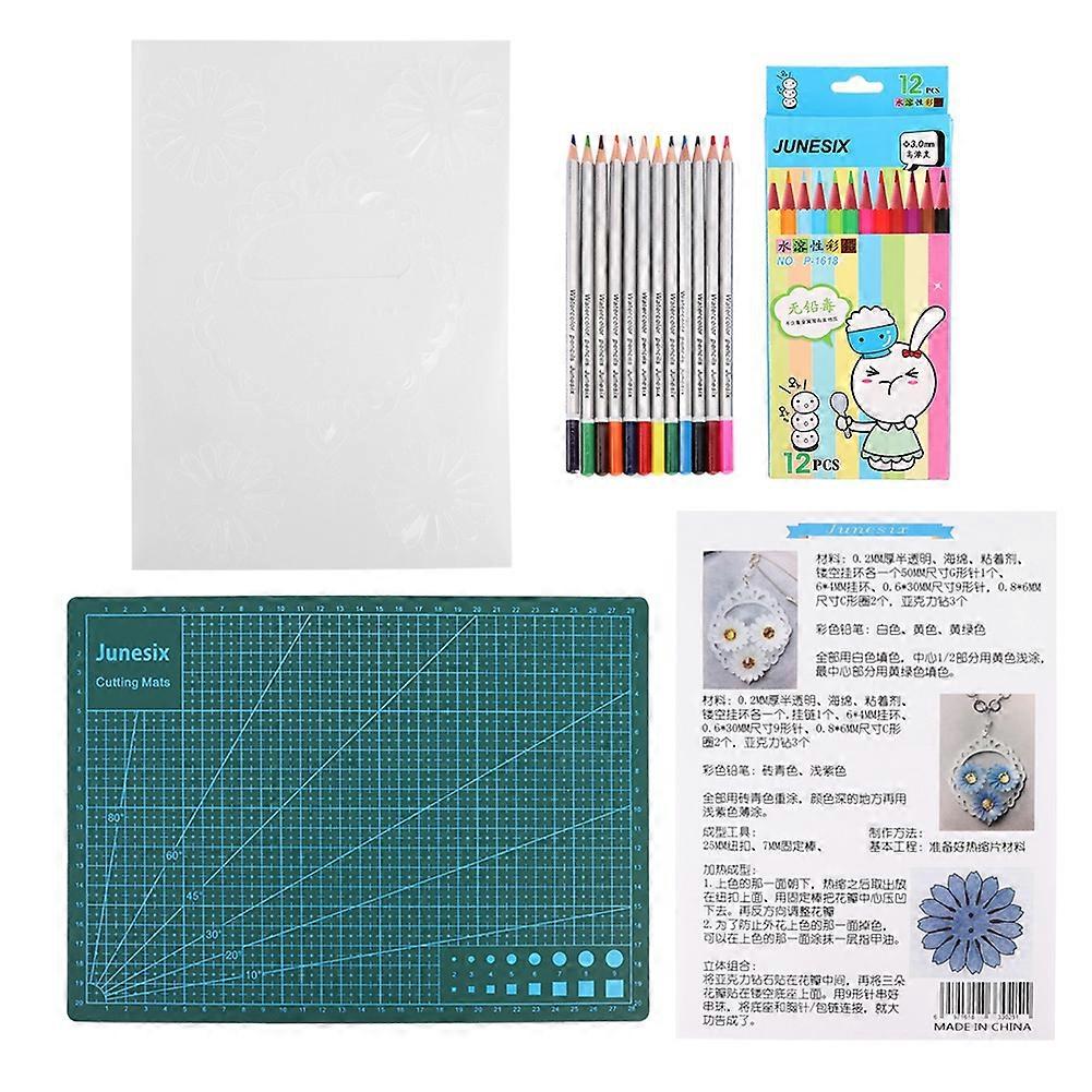 DIY Heat Shrink Sheet Daisy Pin A4 Cutting Board DIY HandMade Haning Craft Accessories