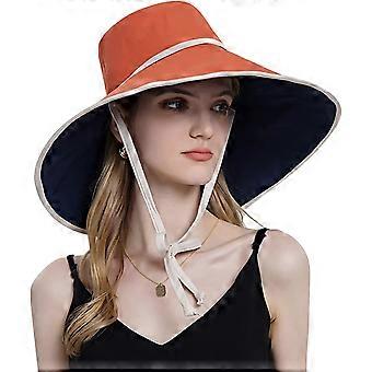 Super Wide Brim Women Sun Hat Cotton Floppy Packable  display picture 2