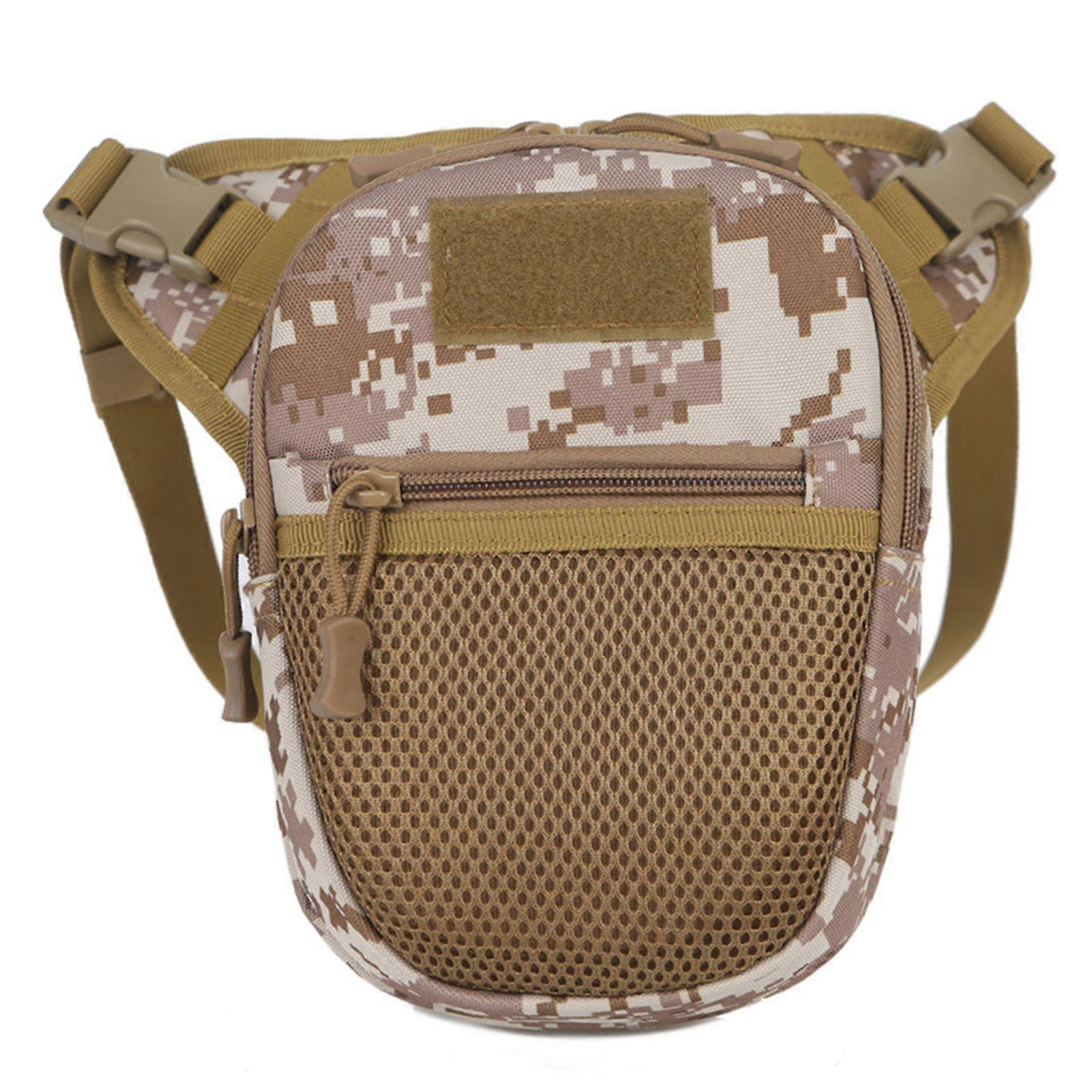Solid-Color/Camouflage Fanny Pack with Mesh Bag Multipurpose Waterproof Sling Pack for Running Fitness