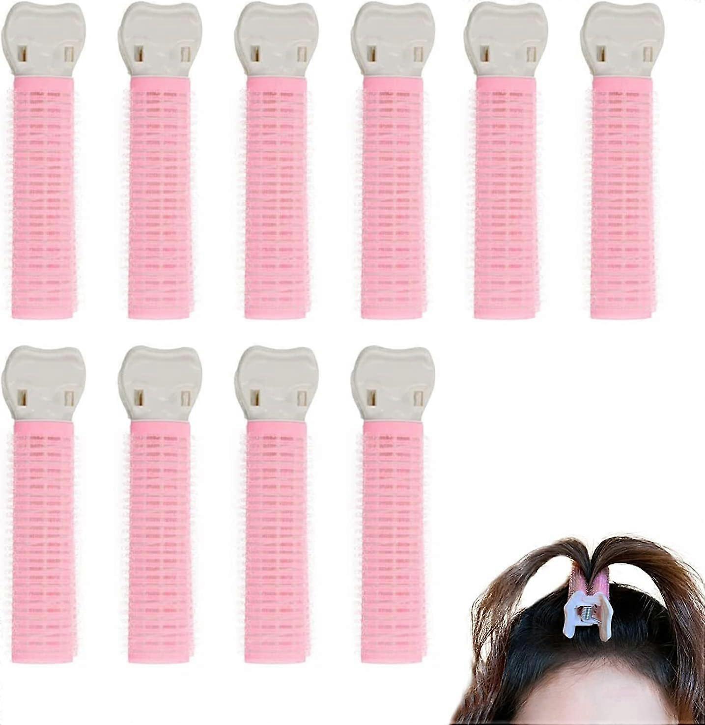 10-Pack Curls Volumizing Root Clips Curls Fluffy Barrette Curls Root Lifting Tool Heat-Free DIY Curling Irons for Long and Short Hair (Pink)