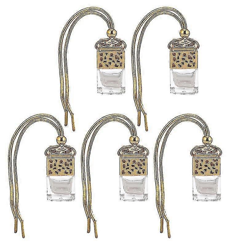 5pcs Empty Car Hanging Perfume Glass Bottle Hanging Aromatherapy Diffuse Bottles