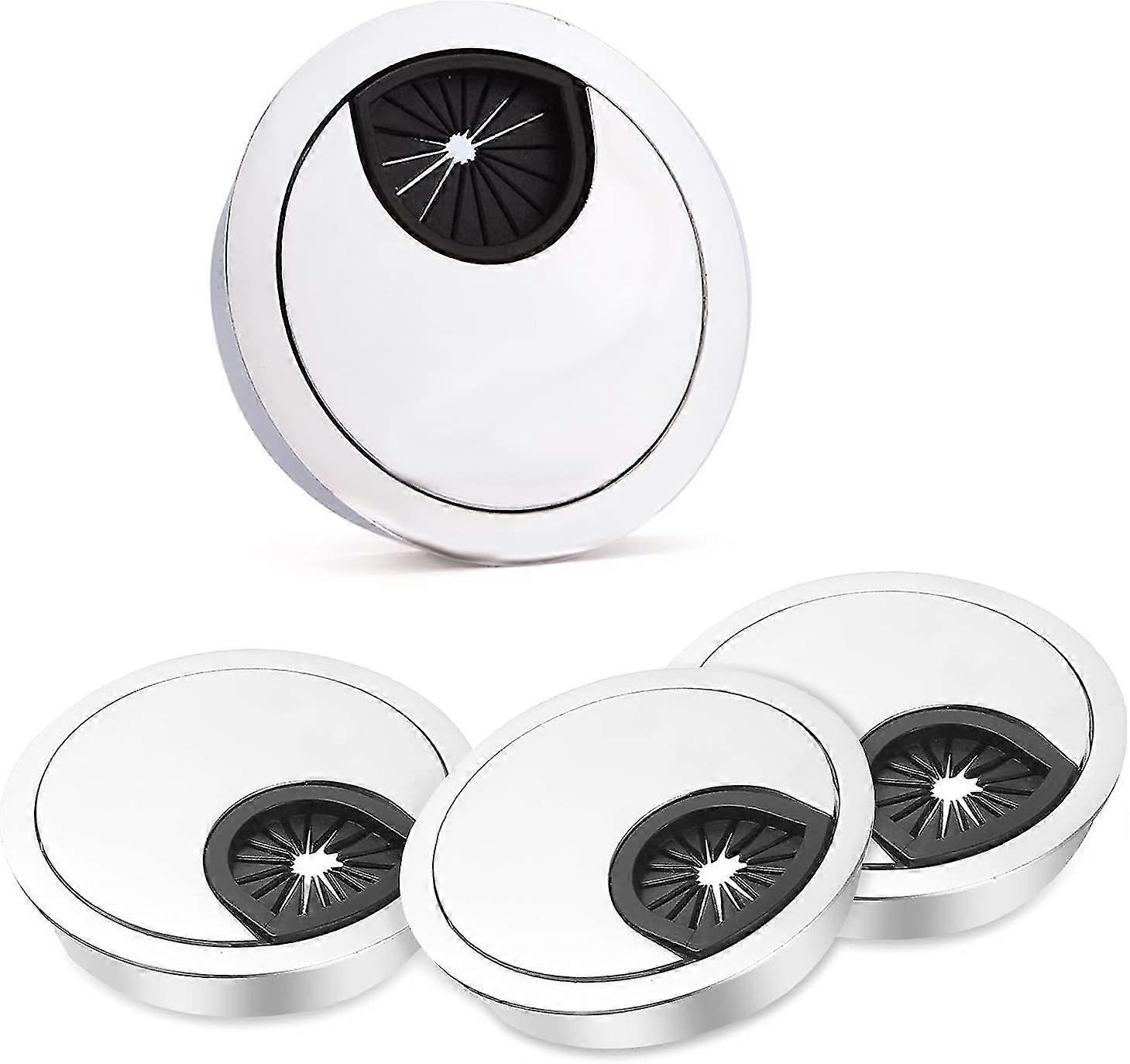 4x 60mm Desk Cable Hole, Desk Table Grommet Cable Tidies Desk Table Computer Grommet For Home And Office Table Surface Port Hole Covers