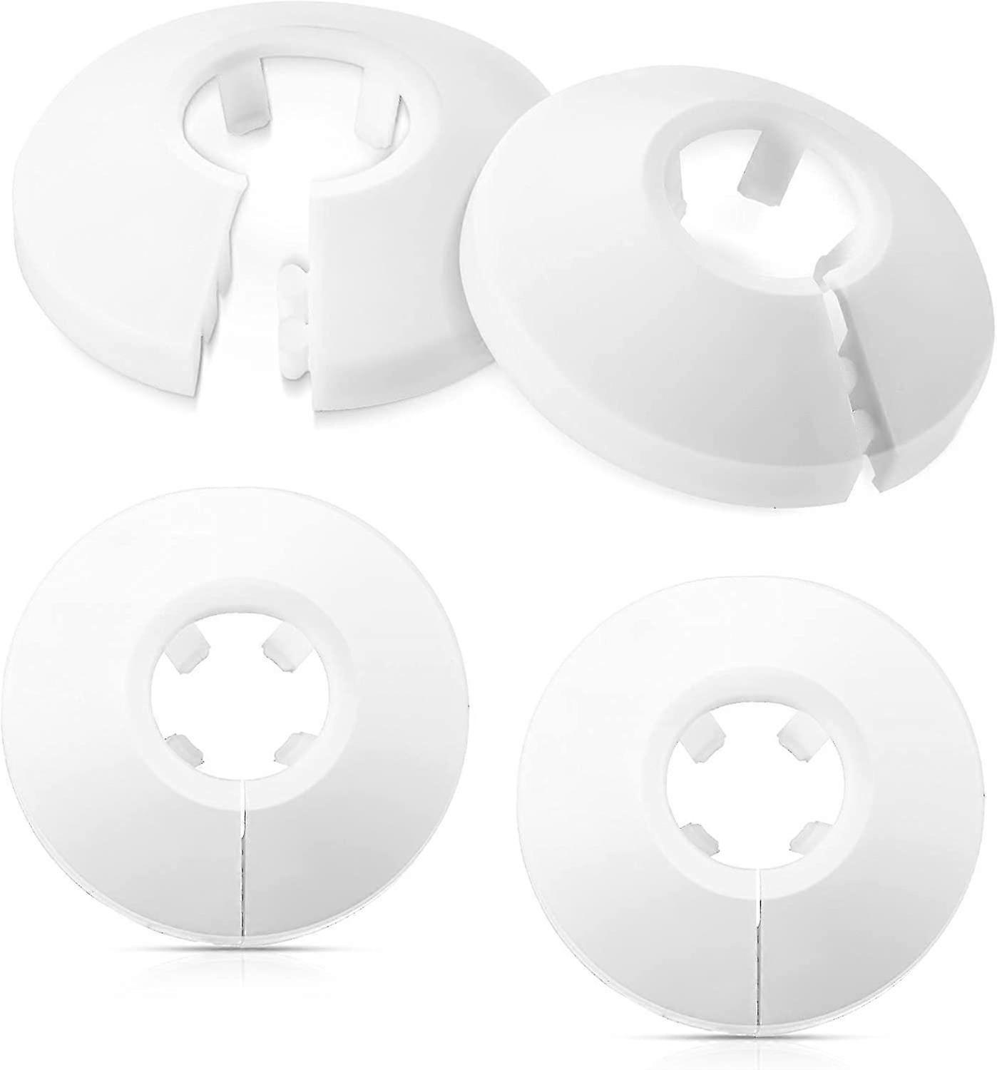 4 Pieces Plastic Radiator Pipe Covers Radiator Pipe Collars Pipe Collars For 15 Mm Diameter Pipe, White
