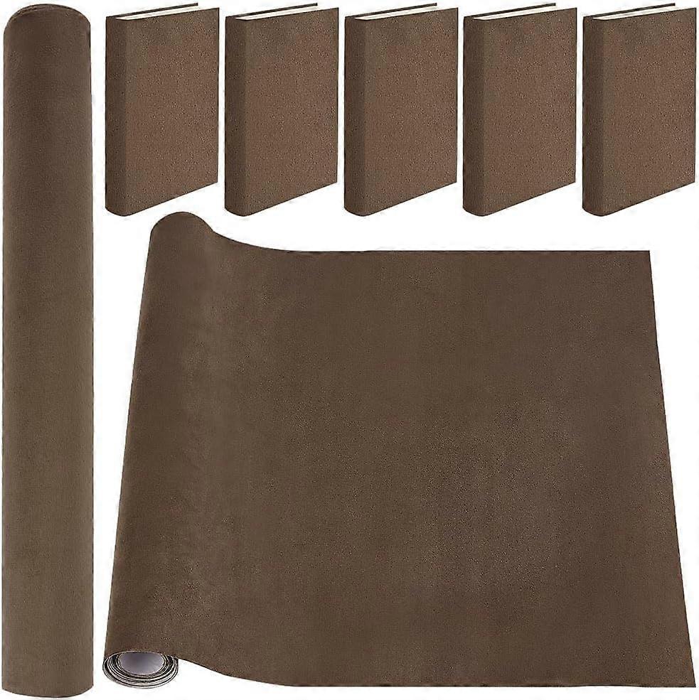 51 x 11.8inch Velvet Book Cloth for Book Binding Fabric Surface Paper Backed Bookcover Notebook Wraps Dark Coffee Book Covering Protector Bookbinding 