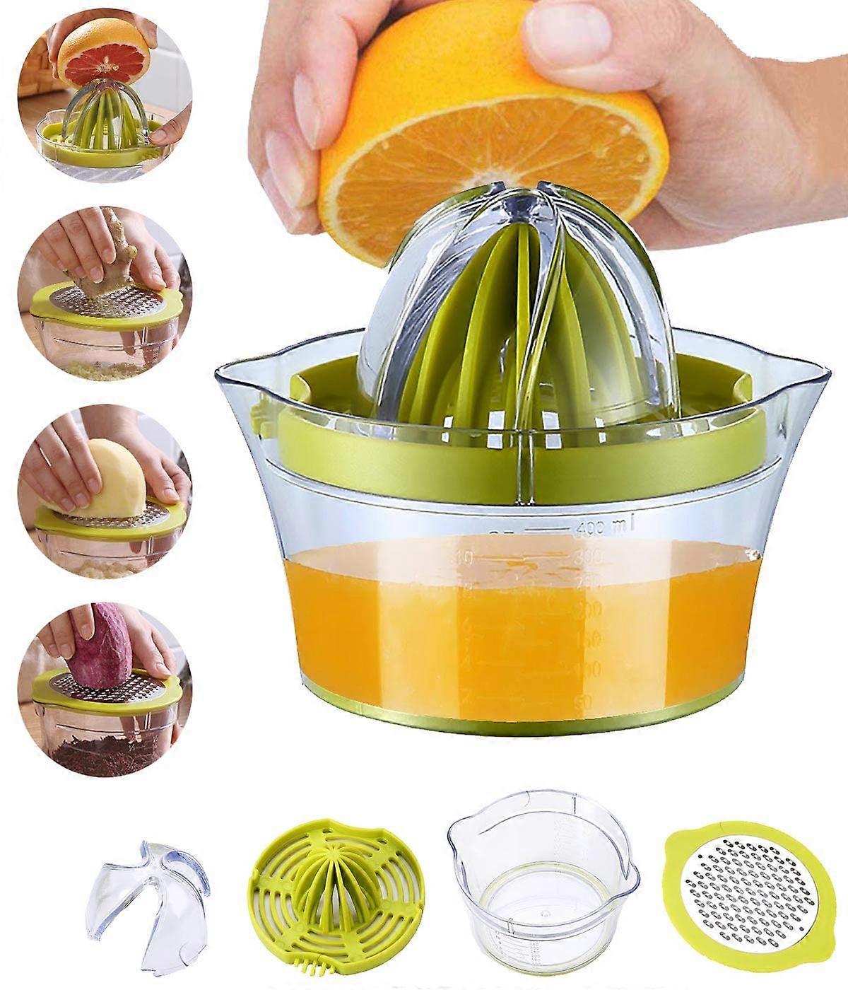 Manual Juicer Lemon Squeezers Dishwasher Safe, Multifunctional Orange Citrus Lime Juicer, Hand Fruit Press with Measuring Container 400ml
