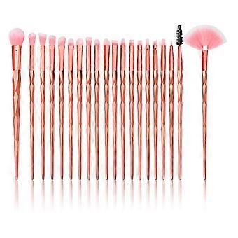 20pcs Makeup Brush Set, Premium Synthetic Kabuki Foundation Brushes, Shading Brushes, Eyebrow Brushes, Makeup Brush Kit (ROSE GOLD)