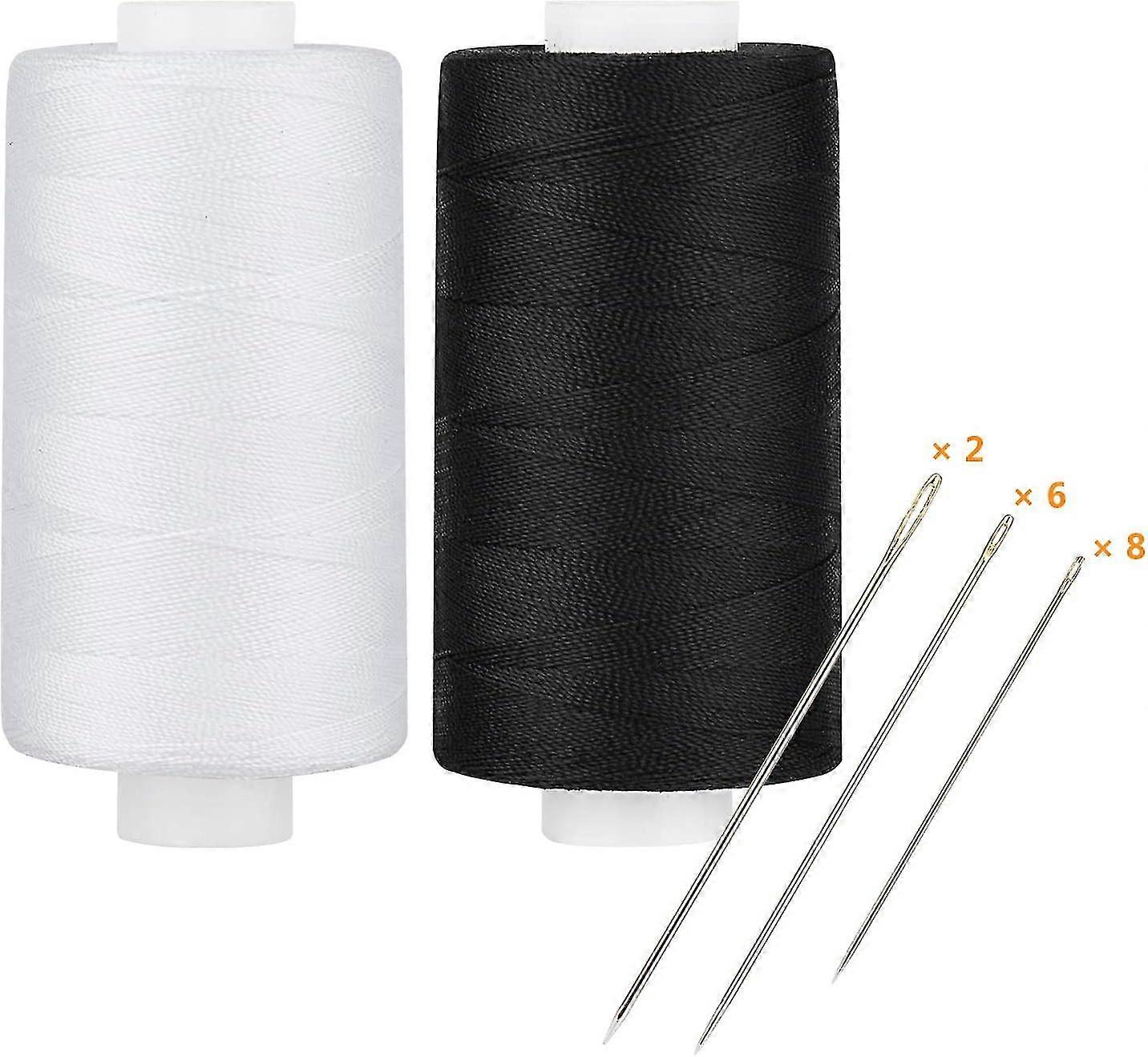 All Purpose Thread Polyester 400 Yards (1 White 1 Black)