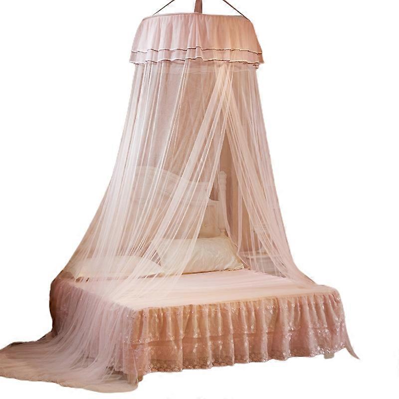 Mosquito Net Round Top Stimulation Butterfly Pin Polyester Fiber Decorative Bed Canopy for Student