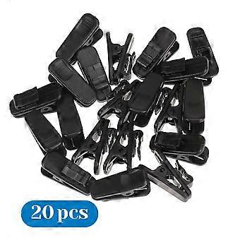 6 Stück Kopfhörer Kabelclips Schwarz - 360° Drehbar Für Kleidung, 3.2x2cm