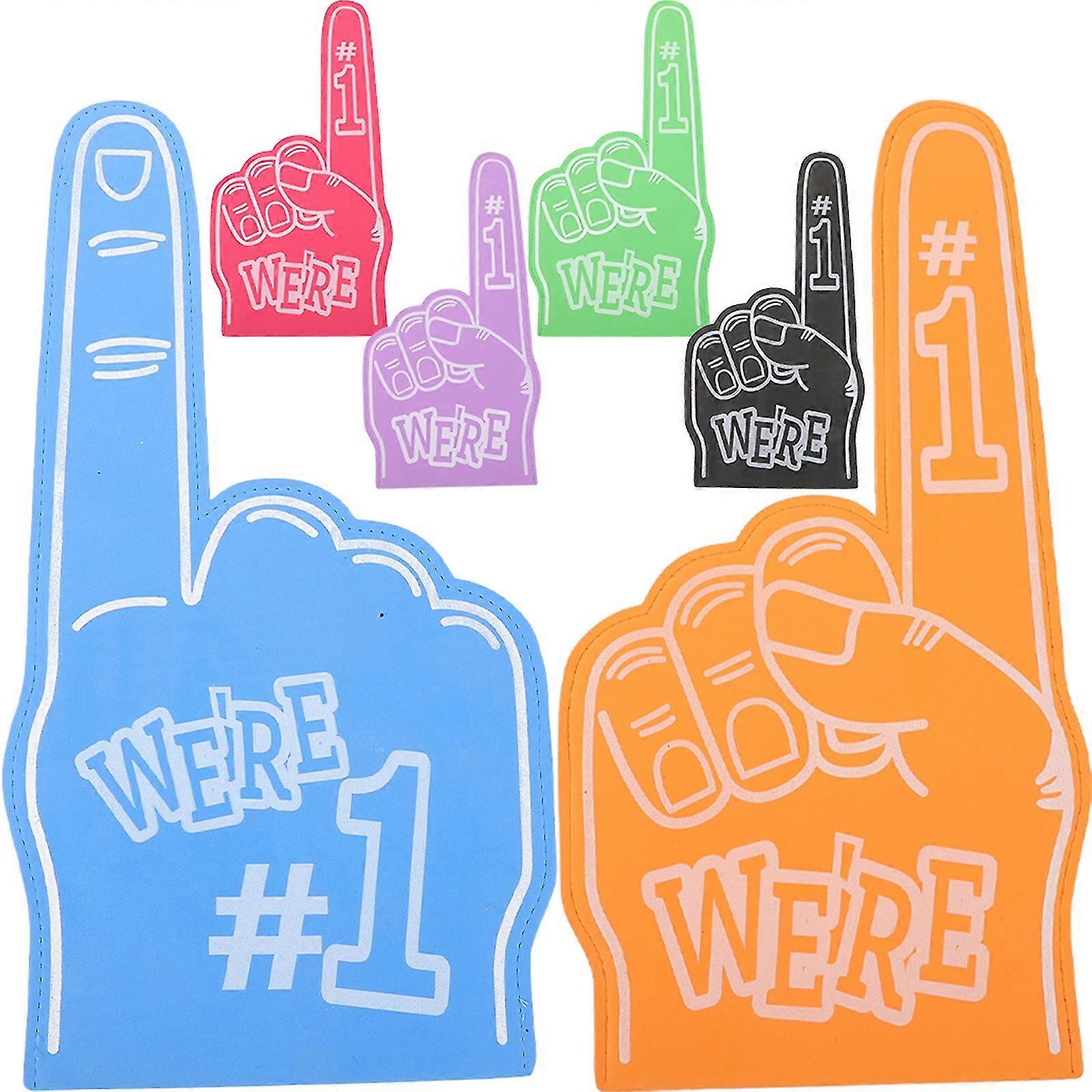 6Pcs Foam Fingers for Cheering Foams Fingers Sports Event Props Sports Cheerleading Supplies