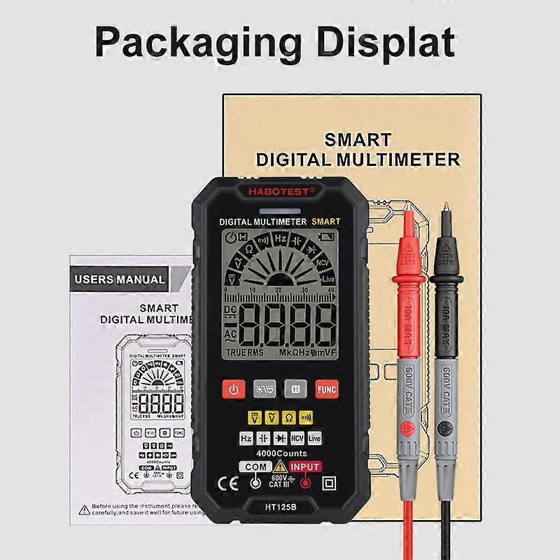 Smart Multimeter Digital AC DC 600V Voltage Meter TRMS Ohm Hz Capacitor Tester Mulitmetro Voltmeter Electrical Tools
