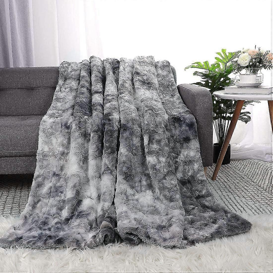Fuzzy Faux Fur Throw Blanket - Super Soft And Cozy - Luxury Fluffy Throw Blankets For Couch, Chair A