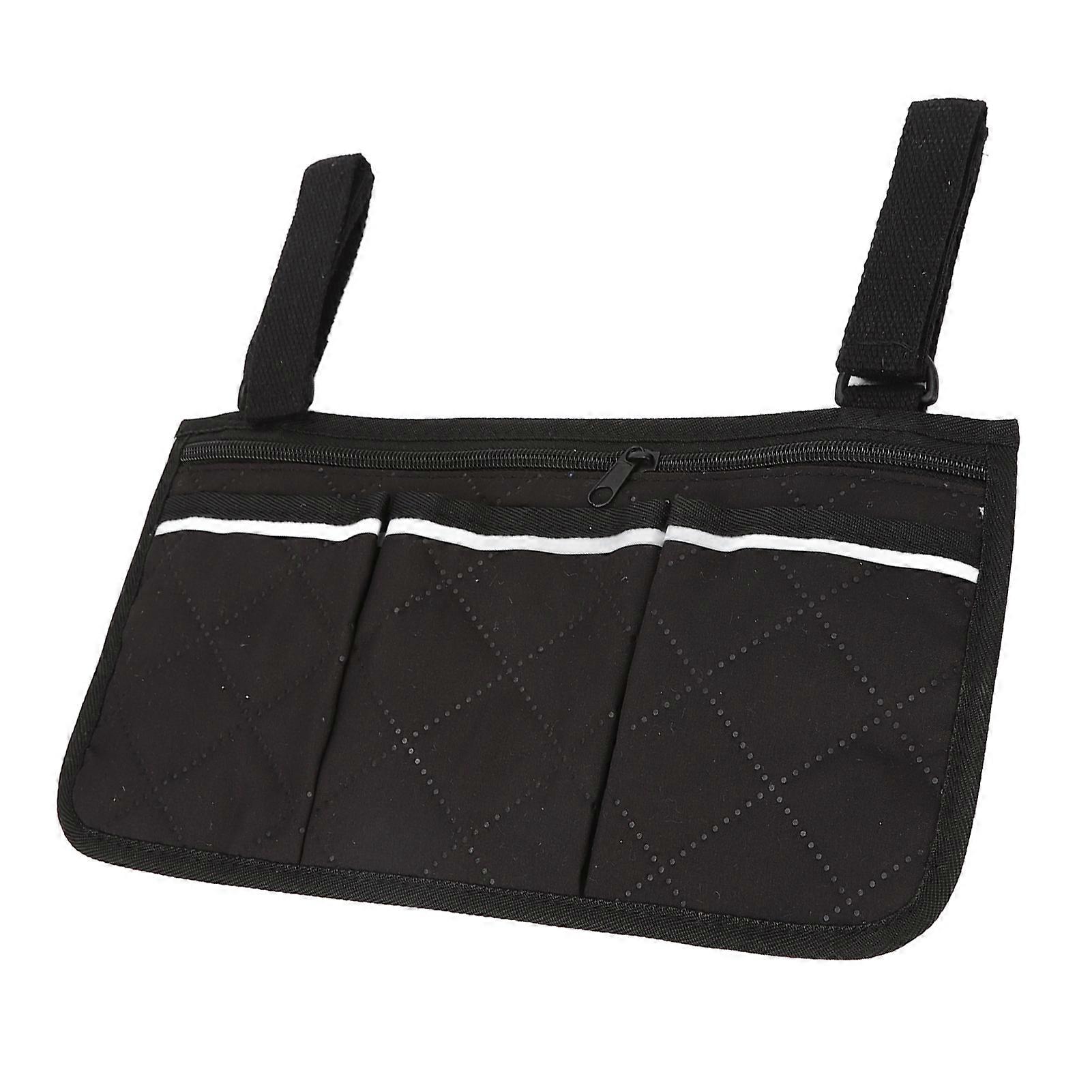 Wheelchair Bag Hanging Type Waterproof Canvas Buckle System Wheelchair Side Storage Pouch for Transport Chair