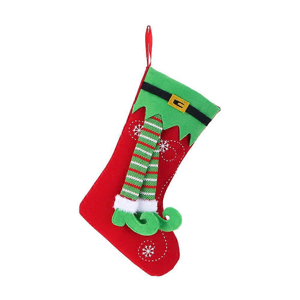 Christmas Stocking Candy Bag Hanging Sock Xmas Party Ornament Decoration