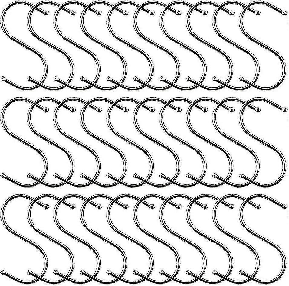 30 Pcs S Shape Hanging Hooks, 7cm Stainless Steel Kitchen Hooks