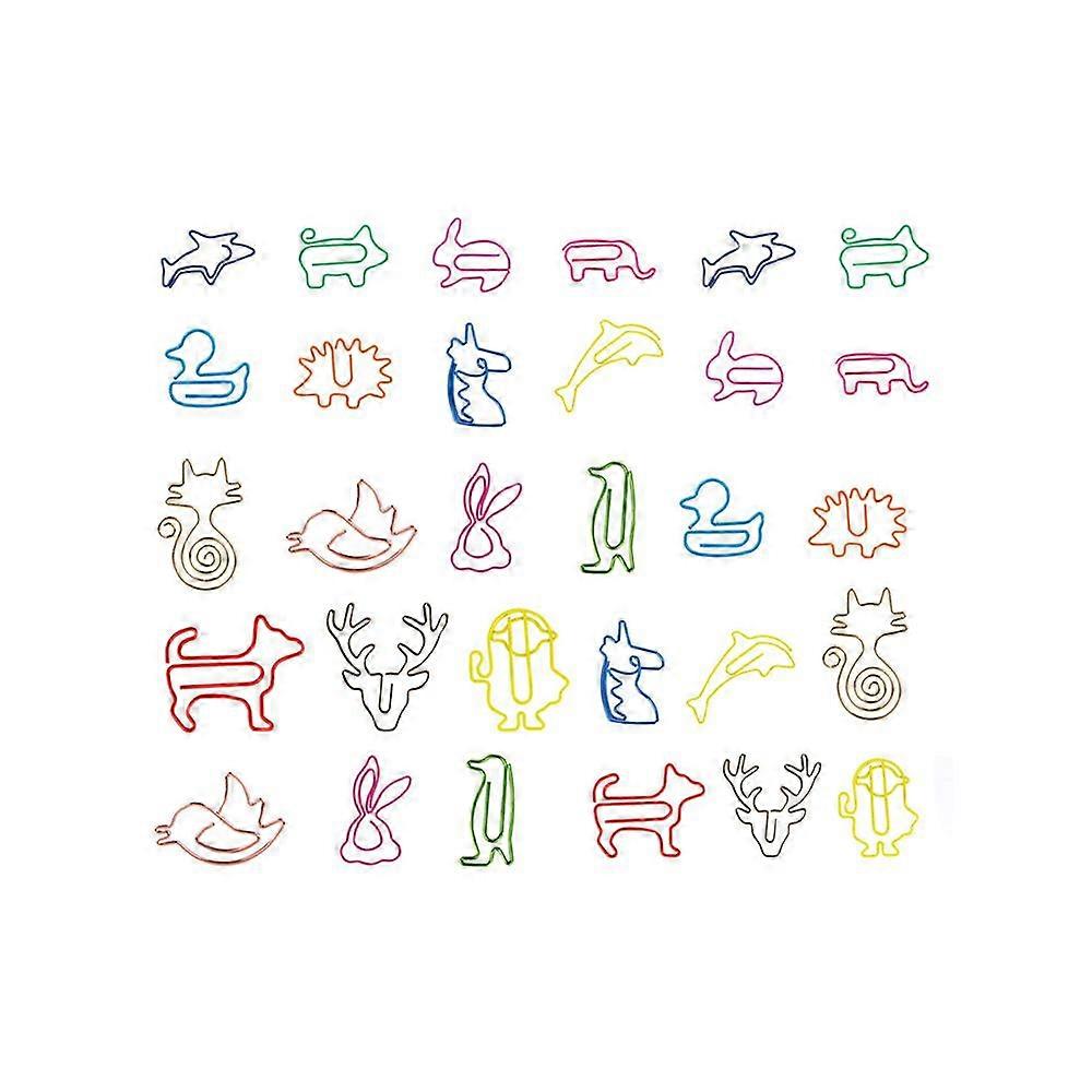 かわいいペーパークリップの色の詰め合わせ - 30面白いペーパークリップブックマークを数えます