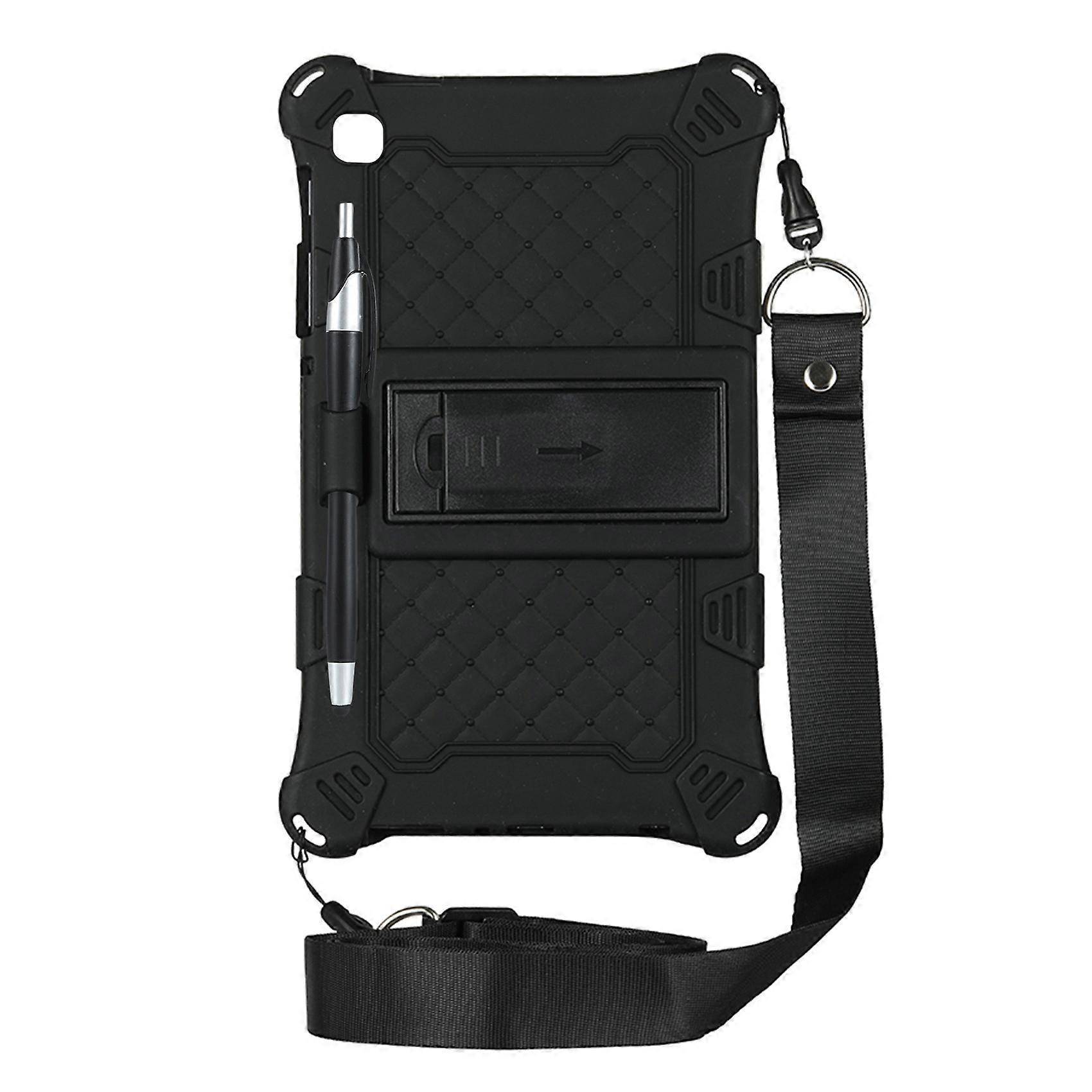 Silicone Case for Tab A7 Lite 8.7 Inch 2021 T220 T225 Case Stand with Pen and Strap ,Black