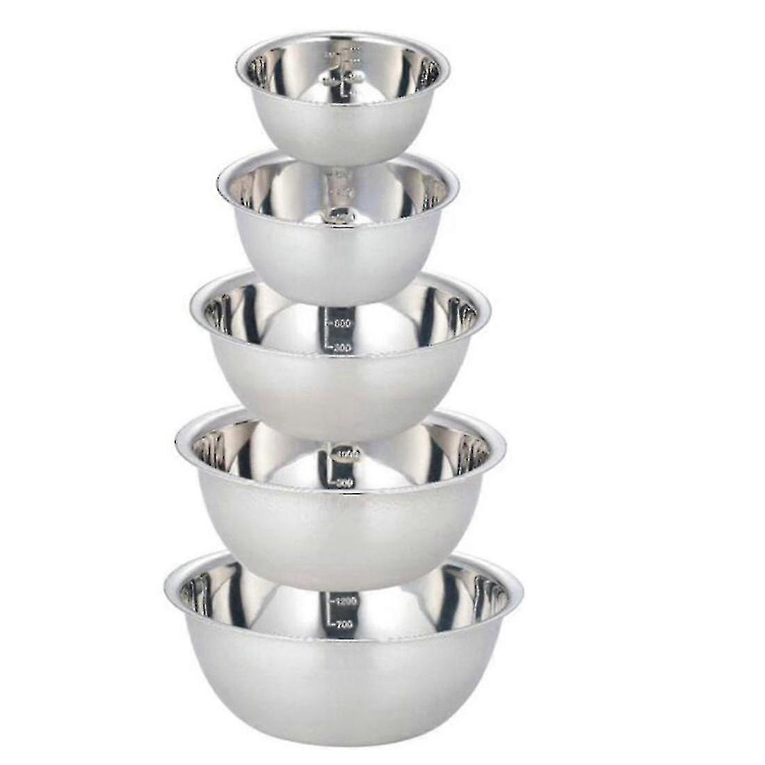 TCGG-Stainless Steel Mixing Bowls (set Of 5) Non Slip Nesting Whisking Bowls Set