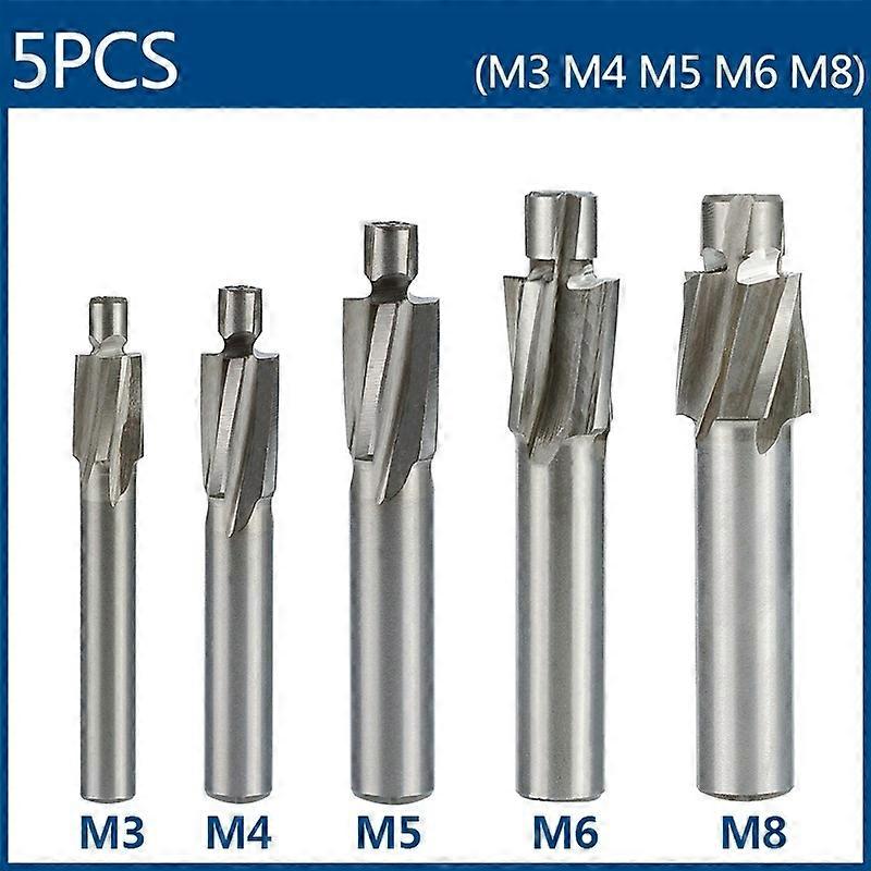 XCAN Milling Cutter HSS Counterbore End Mill M3-M12 Pilot Slotting Tool Countersink End Mills CNC Ro