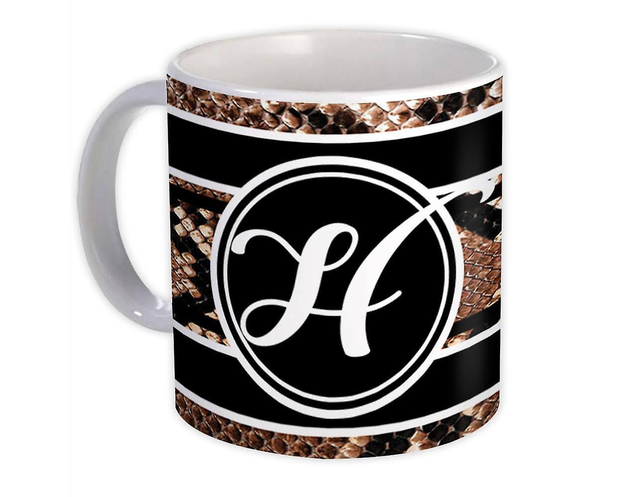 Gift Mug: Monogram Letter H Snake
