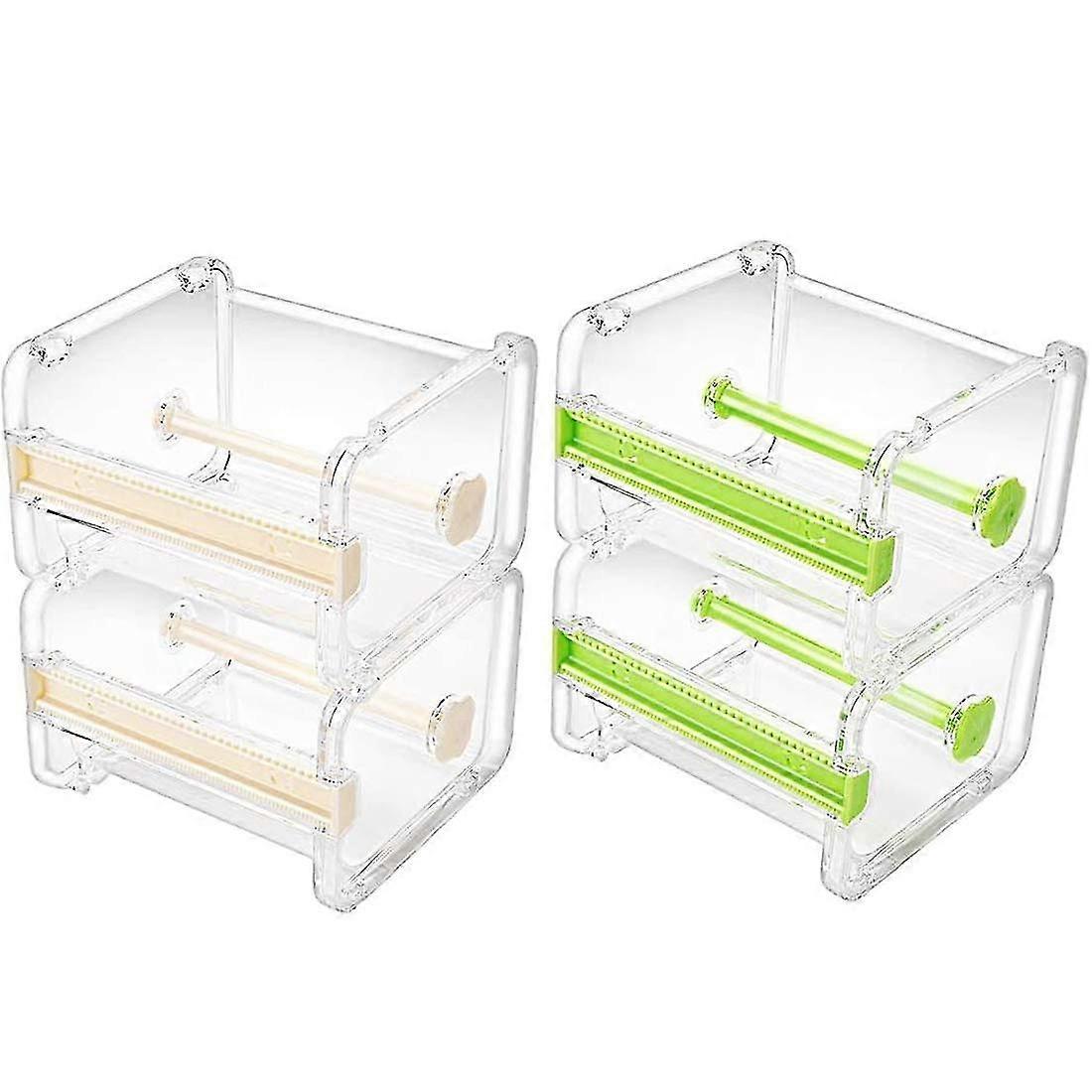 3pack Transparent Visible Desktop Multi Washi Masking Tape Dispenser,transparent Desktop Tape,masking Tape Desktop Tape Diy Sticker Roll Tape Cutter H