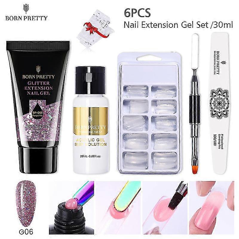 30ml Acrylic L Set Building Extens L Glitter Sequins Soak Off L 6pcs-set14