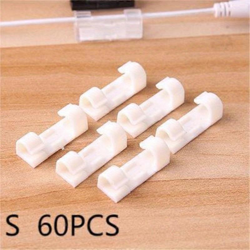 60pcs Wire Storage Clips Buckle Management Organizer Securing Cable Clamp Cable Housing Data Line Finishing Tool Fixed Decor