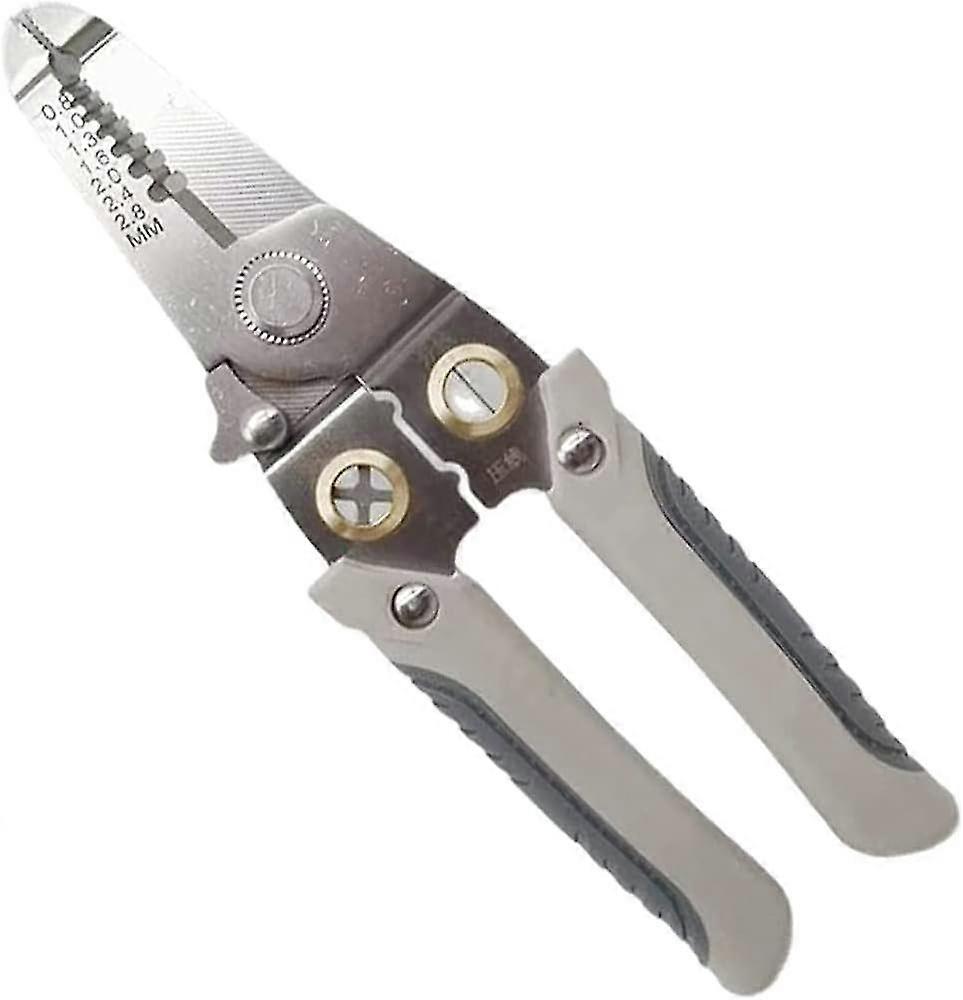 Stainless Steel Electrician Wire Stripper Tool - Gray
